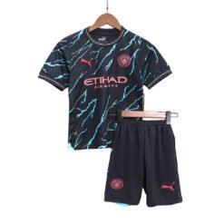 Manchester City Third Away Kids Soccer Jerseys Kit 2023/24
