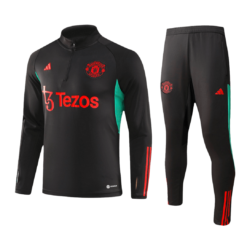 Manchester United 1/4 Zip Tracksuit 2023/24 Black