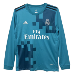Retro Real Madrid Away Long Sleeve Jersey 2017/18 By Adidas